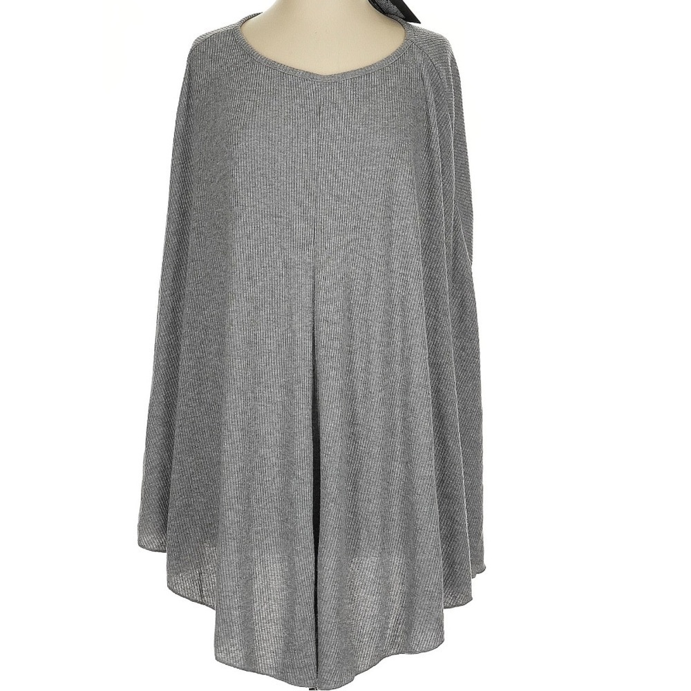 NWT CHASER Gray Ribbed Poncho To Size X-Small/Small - Picture 3 of 5